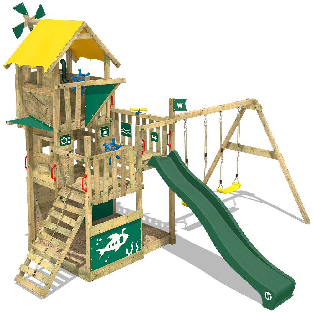 Klettergerüst Spielturm WICKEY Smart Action Kinder Turngerüst Holz Kletterturm 