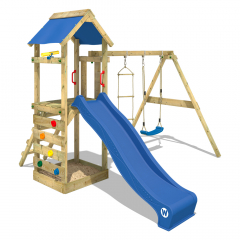 XL Spielturm Rutschwanne Kinder-Spielhaus Garten-Spielzeug Kletterturm Holz